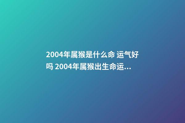 2004年属猴是什么命 运气好吗 2004年属猴出生命运如何-第1张-观点-玄机派